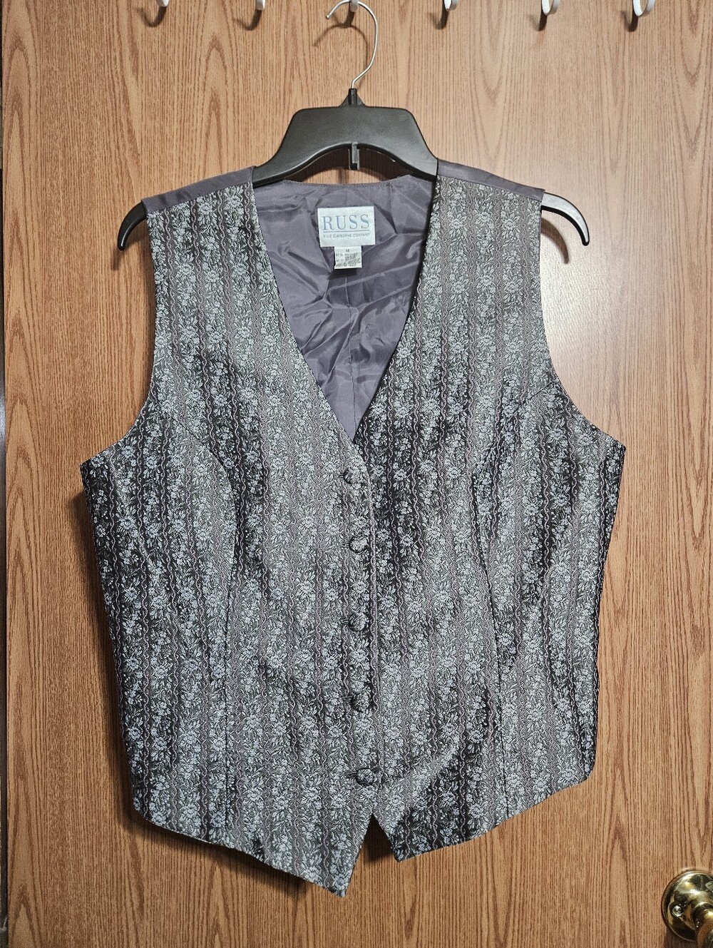 Russ Liz Claiborne Vintage Waistcoat Vest Buttons Size 14!